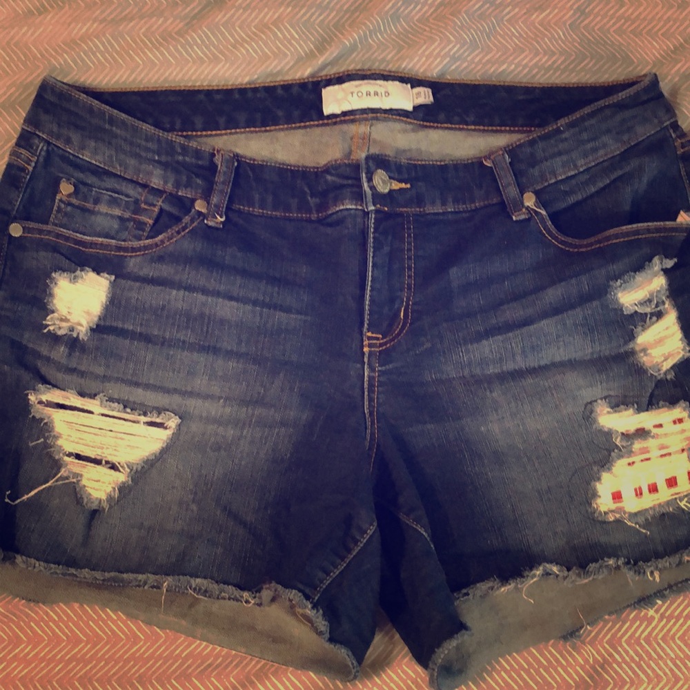 Distressed Denim Shorts